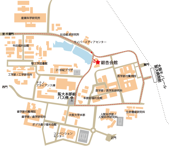大阪大学銀杏会館map